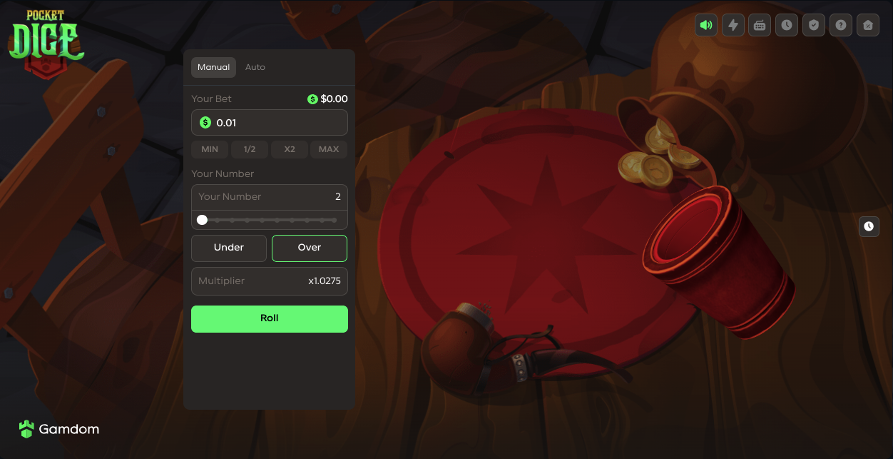 Pocket Dice on Gamdom